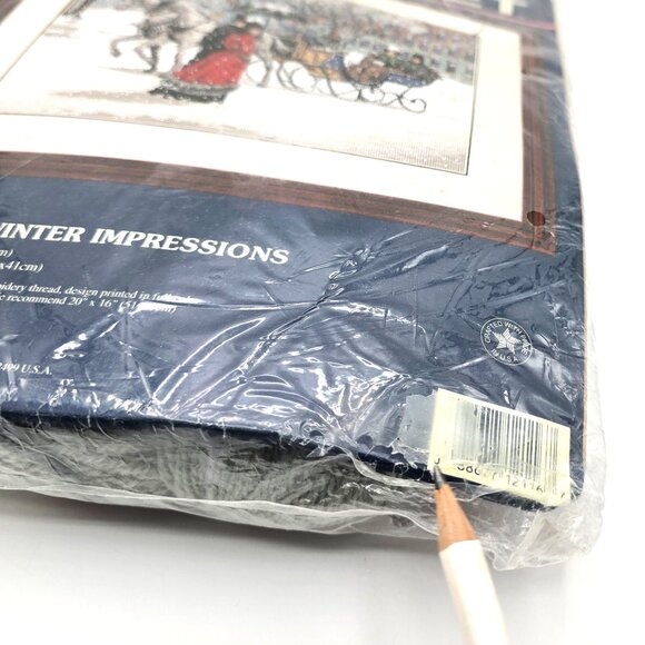SUNSET Alan Maley's Winter Impressions Needlepoint Kit Victorian Horse Carriage - Picture 6 of 6